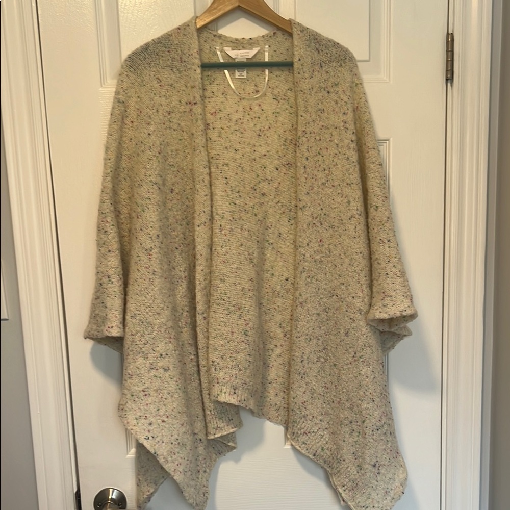 LC Lauren Conrad Cream Waterfall Shrug